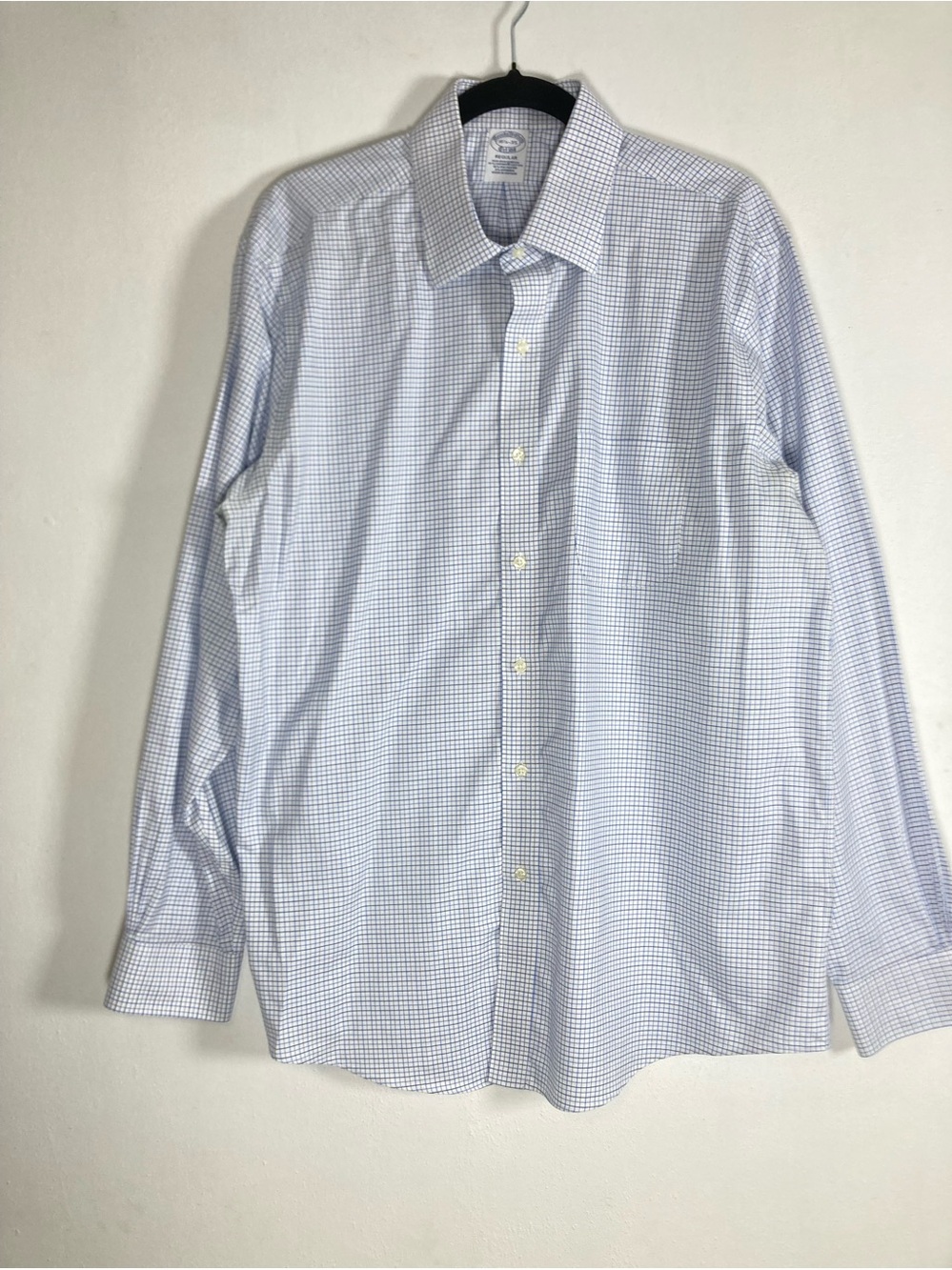 Brooks Brothers Men’s Light Blue Micro-Check Dress Shirt